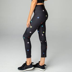 NWOT Buddy Love MICHAELS HIGH-RISE WAIST LEGGINGS Rainbow Star - SIZE M